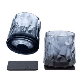 silwy® magnetické plastové sklenice šedé, whisky 250 ml, 2ks