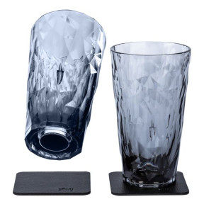 silwy® magnetické plastové sklenice šedé, Long Drink 300ml, 2ks