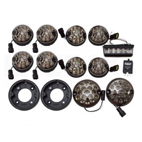 Sada LED světel, velká, kouřové sklo