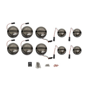 LED sada světel Halo & Bar – kompletní sada 95 mm, Kouřová