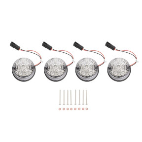 LED směrovky s „běžícím“ efektem 73 mm – přední + zadní, Čirá