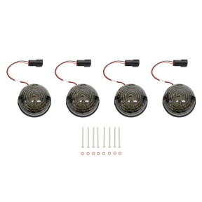 LED směrovky s „běžícím“ efektem 73 mm – přední + zadní, Kouřová