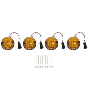 LED směrovky s „běžícím“ efektem 73 mm – přední + zadní, Oranžová